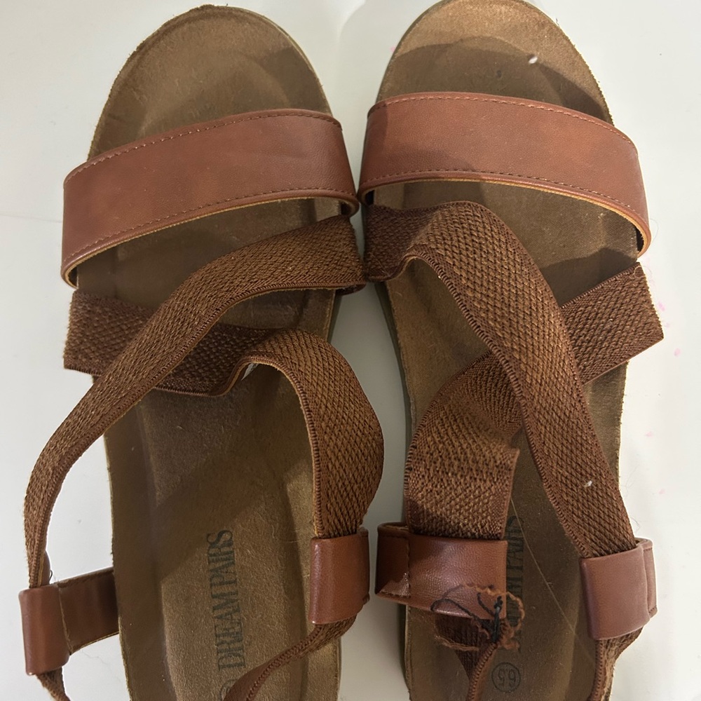Dream Pairs Tan Strappy Sandals